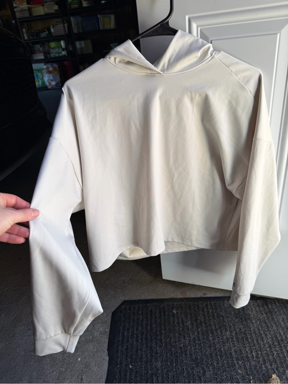 Under Armour Cropped Hoodie in Cream